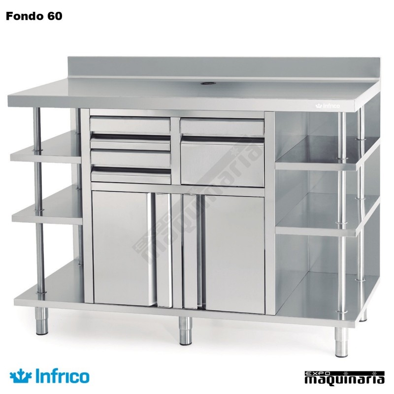 Mesa de cafetera en Acero Inoxidable - Infrico MCAF 1500