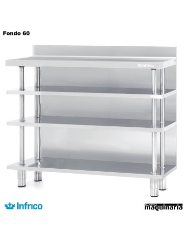  Estantería Tras-barra acero inox. ME 60/1500