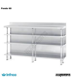  Estantería Tras-barra acero inox. ME 60/2000