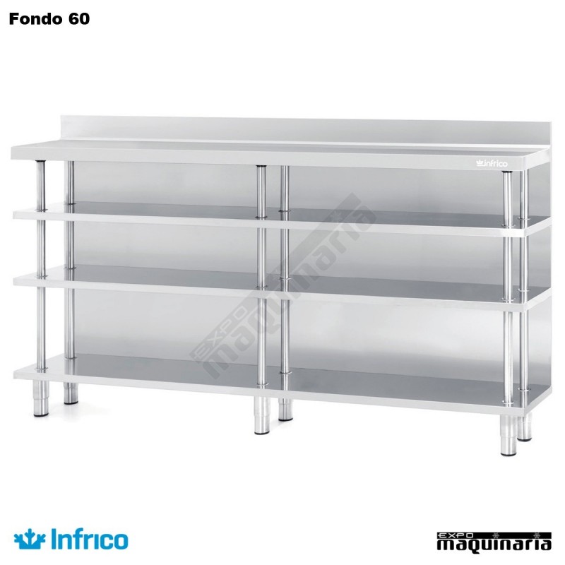  Estantería Tras-barra acero inox. ME 60/2500