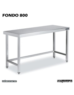 Mesa Acero Inoxidable Central FONDO 800 marco refuerzo 2