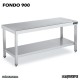 Mesa Acero Inoxidable Central FONDO 900 con estante