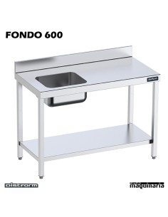 Mesa Acero inox. Chef con cubeta a la izquierda 2