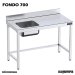 Mesa Inox. Chef  cubeta izquierda sin estante fondo 700