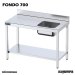 Mesa Inox. Chef  cubeta derecha con estante fondo 700
