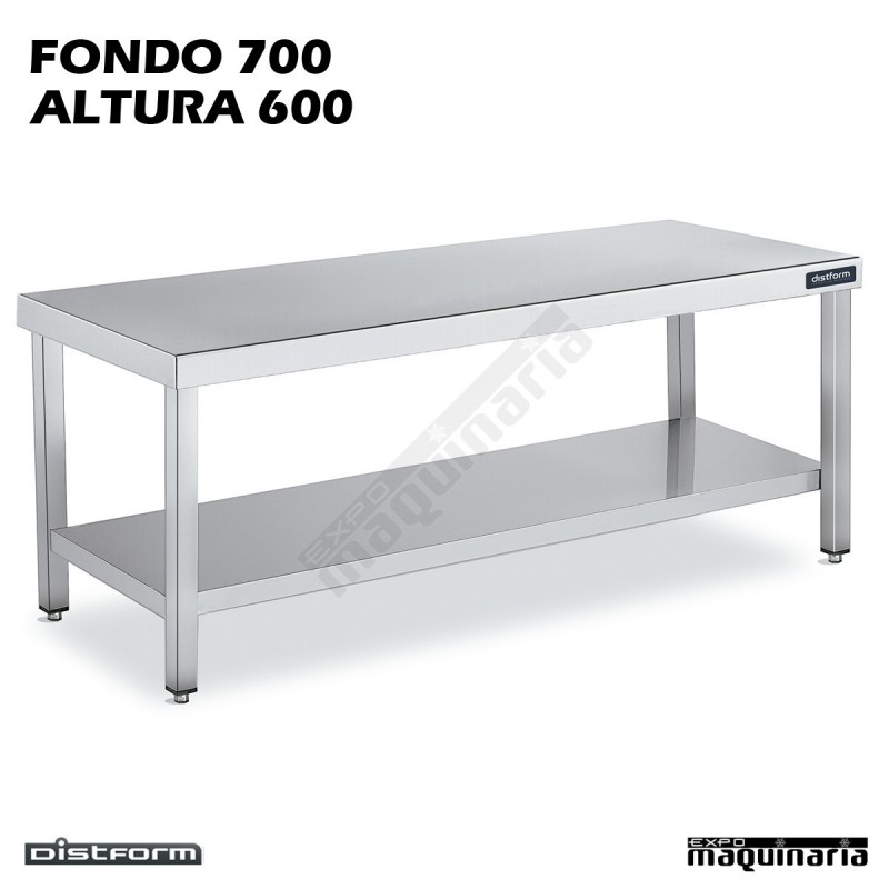 Mesa Acero Inoxidable Altura 600 Central Ancho 700