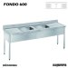 Fregadero  acero inox. con bastidor Dos Cubetas y Dos escurridores Fondo 600