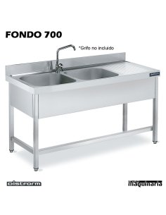 Fregadero inox. con bastidor 2 Cubetas y escurridor 2