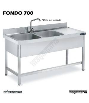 Fregadero inox. con bastidor 2 Cubetas y escurridor