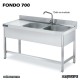 Fregadero inox. con bastidor 2 Cubetas y escurridor izquierda