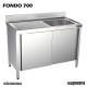 Fregadero acero inox. medidas con bastidor Una Cubeta y escurridor Fondo 600