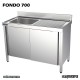 Fregadero acero inox. medidas con bastidor Una Cubeta y escurridor derecha Fondo 600