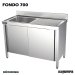 Fregadero  acero inox. medidas con bastidor Una Cubeta y escurridor derecha Fondo 600