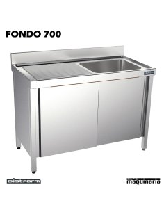Fregadero con mueble INOX, 1 cubeta y escurridor 130x70 2
