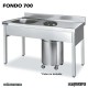 Fregadero mural acero inox. con cubeta y aro de desbarazado TFAD147D