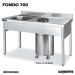 Fregadero mural acero inox. con cubeta y aro de desbarazado TFAD147D