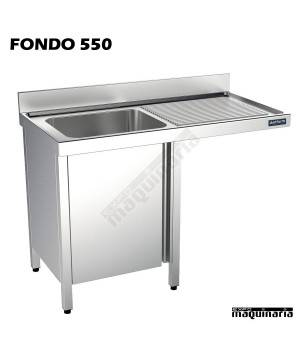 Fregadero industrial inox. mueble, hueco lavavajillas Fondo 550