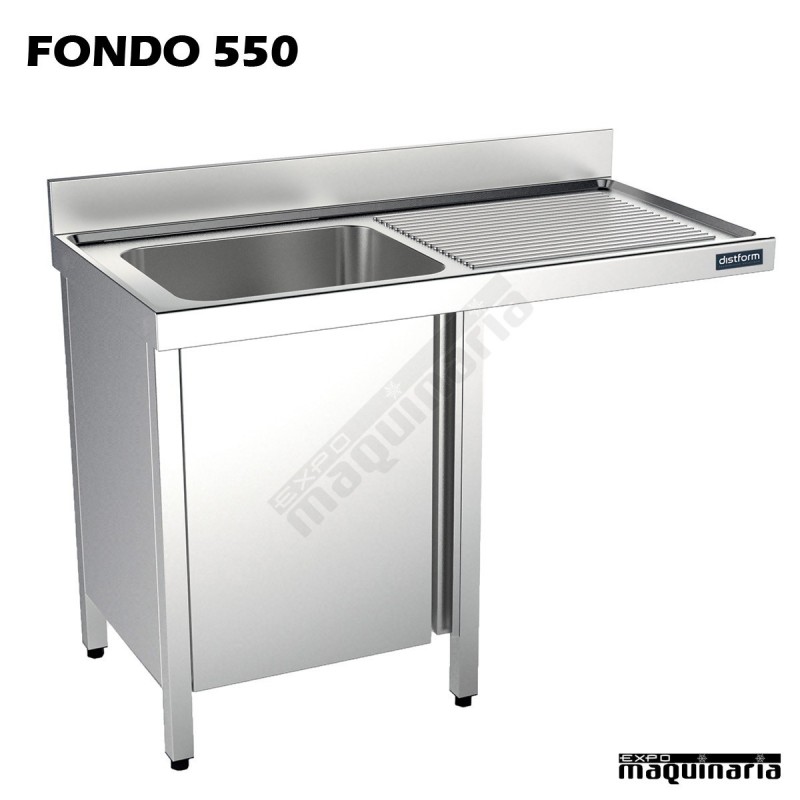 Fregadero industrial inox. mueble, hueco lavavajillas Fondo 550