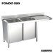 Fregadero inox. 2 pozas, mueble, hueco lavavajillas Fondo 500