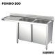 Fregadero inox. 2 pozas, mueble, hueco lavavajillas izquierda Fondo 500