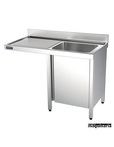 Fregadero industrial inox. mueble, hueco lavavajillas izquierda Fondo 600