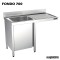 Fregadero industrial inox. mueble, hueco lavavajillas Fondo 700