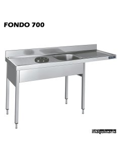 Fregadero, con aro desbarazado y espacio de lavavajillas izquierda F700 2