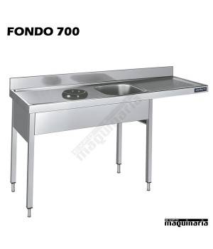 Fregadero, con aro desbarazado y espacio de lavavajillas F700
