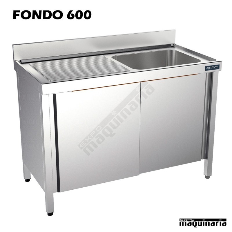 Fregadero con mueble 1 cubeta y escurridor 120x60