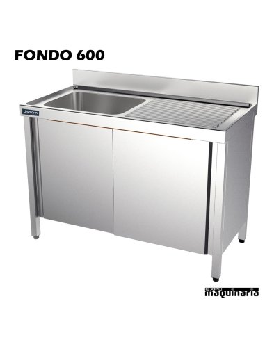 Fregadero con mueble 1 cubeta y escurridor derecha 120x60