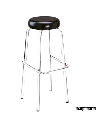 Taburete 5R16T de tubo acerado asiento tapizado