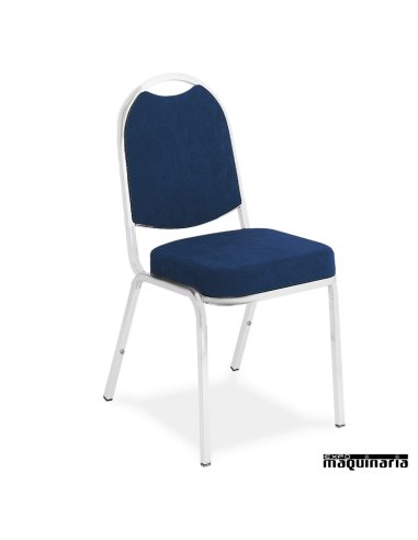 Silla Bar hostelería 1R27TA tapizada azul