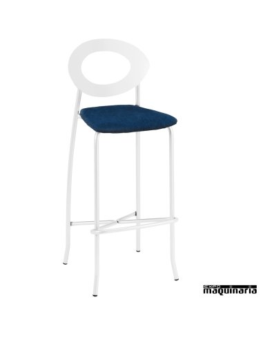 Taburete cafetería  respaldo ovalado 5R025TA armazón color blanco