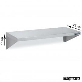 Estante de pared de acero inox fondo 25 cm