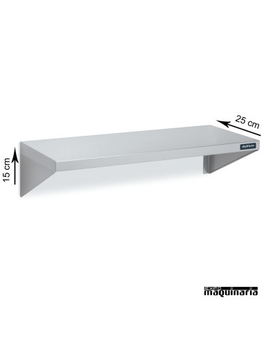 Estante de pared de acero inox fondo 25 cm DIF0100207