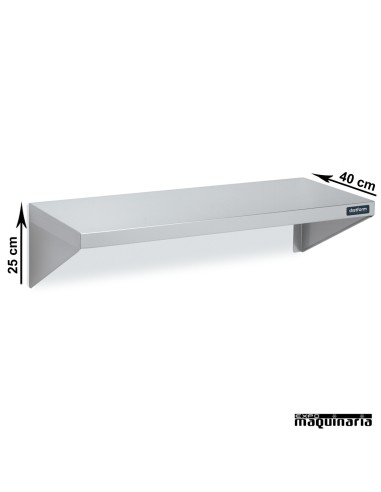 Estante de pared de acero inox fondo 25 cm DIF0100207