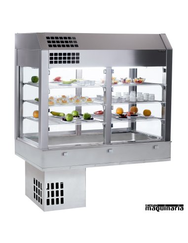 Vitrina refrigerada 3 niveles con cuba y grupo