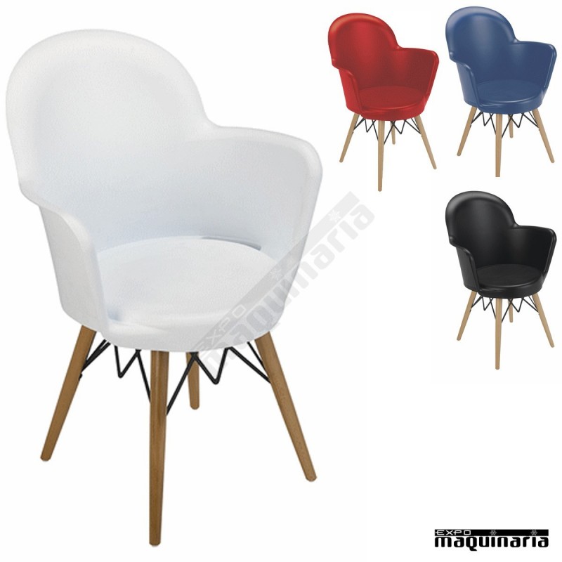 Sillon diseño 2R720 polipropileno y madera