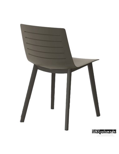 Silla terraza bar RECLICK-SKIN de plastico gris oscuro
