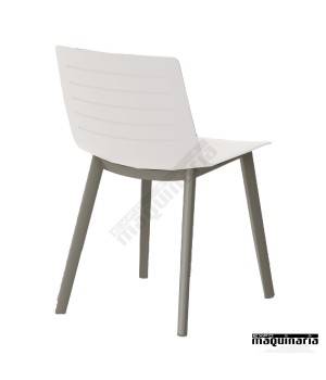 Silla terraza bar RECLICK-SKIN de plastico blanco