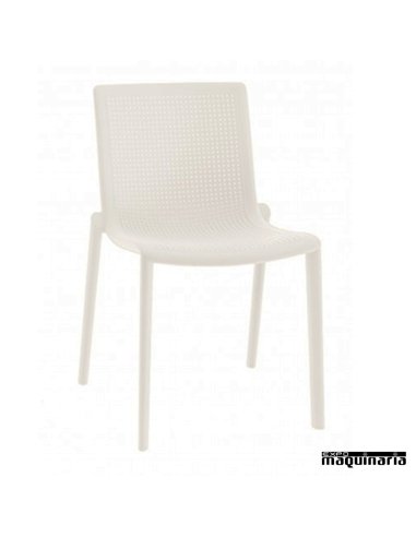 Sillas exterior apilables REBEEKAT blanco