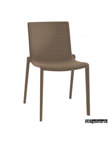 Sillas exterior apilables REBEEKAT chocolate