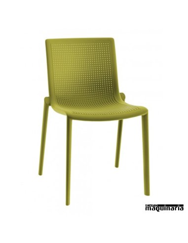 Sillas exterior apilables REBEEKAT Verde Oliva