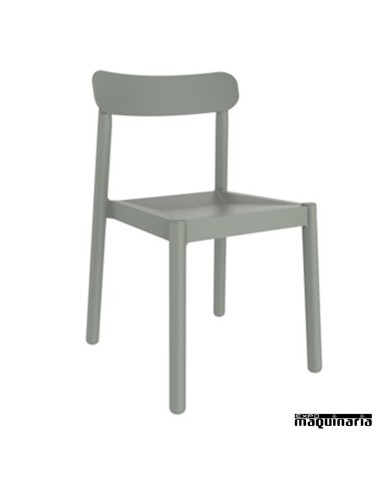 Sillas exterior REELBA apilables gris verdoso