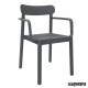 Sillones exterior REELBA-B apilables gris oscuro