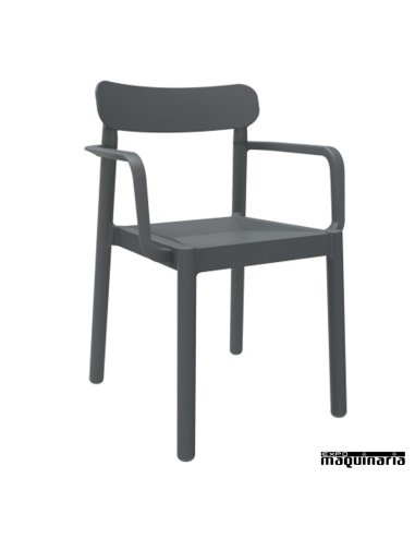 Sillones exterior REELBA-B apilables gris oscuro