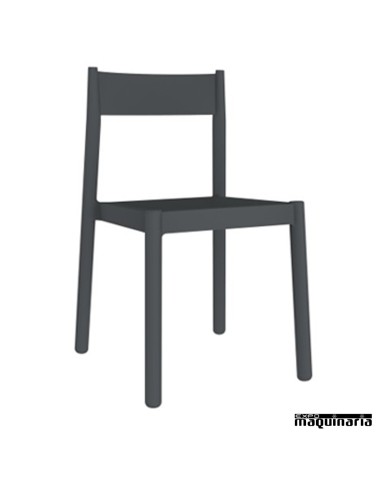 Sillas de plastico REDANNA apilables gris oscuro
