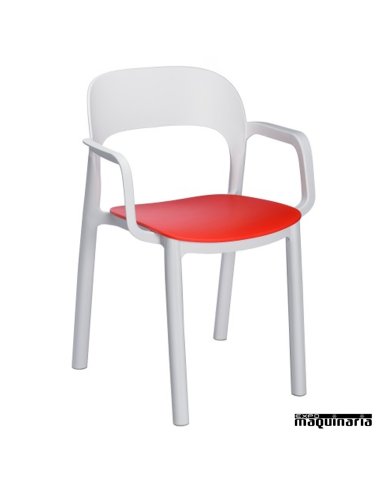 Sillones para exterior REONA-B blanco y rojo
