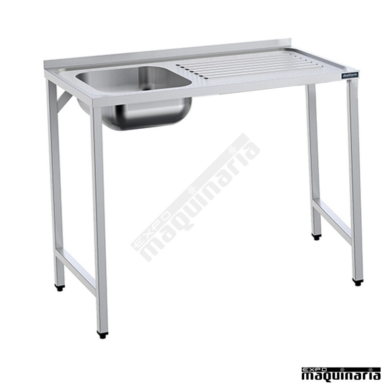 Fregadero inox. con bastidor 1 Cubeta y escurridor