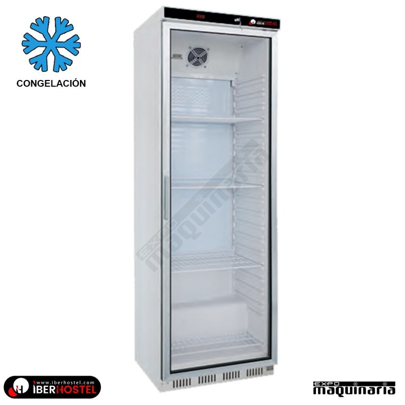 Congelador vertical puerta cristal 350l